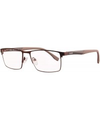 Rectangular Mens Rectangle Frame Computer Blue Light Blocking Health Glasses- Filter Harmful Blue Rays-SH093 - Brown - C818N0...