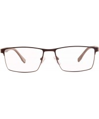 Rectangular Mens Rectangle Frame Computer Blue Light Blocking Health Glasses- Filter Harmful Blue Rays-SH093 - Brown - C818N0...