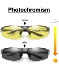 Rimless Polarized Photochromic Outdoor Sports Driving Sunglasses for Men Women AntiGlare Eyewear Ultra-Light Sun Glasses - C4...