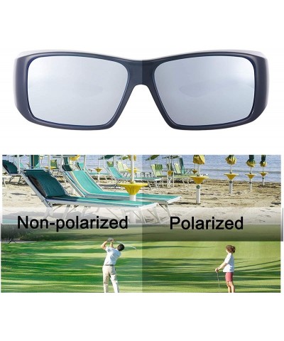 Wrap Unisex Polarized Fit Over Glasses Sunglasses with Mirrored Lens for Driving- Fishing- Hiking- Climbing - CI18T32ZD28 $30.77