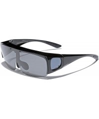 Wrap Polarized Flip up Sunglasses Fit Over Regular Glasses for Men Women - Black - Smoke - C718XMNQSC5 $12.42