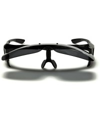 Wrap Polarized Flip up Sunglasses Fit Over Regular Glasses for Men Women - Black - Smoke - C718XMNQSC5 $12.42