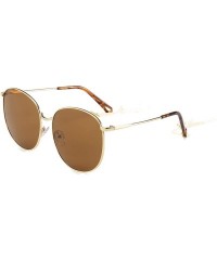 Aviator Fashion Ladies Retro Toad Eye Classic Women Sunglasses Tinted Color Lens Big Metal Frame Popular Sun Glasses - CJ198Z...