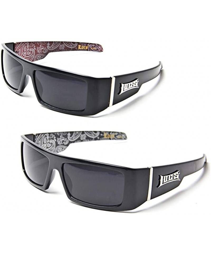 Wrap Gangsta Sunglasses Various Combos 58 Style - 2 Pack Red Bandana and Silver Bandana - C4199LWO96R $24.61