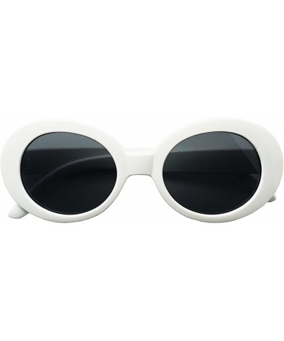 Goggle MOD Style Oval Glasses White - C4129TA4G89 $16.94