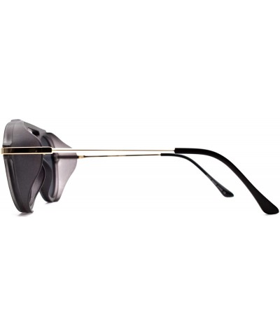 Round F066 Oval Design- for Mens 100% UV PROTECTION - 0350-blackgold-black - CX192TG6H9Z $22.78