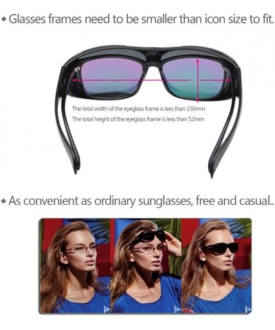 Goggle Wear Over Sunglasses Polarized Night Vision Glasses UV Wind Protection - Black & Leopard Print - CS18RG6Z52S $11.09