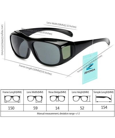 Goggle Wear Over Sunglasses Polarized Night Vision Glasses UV Wind Protection - Black & Leopard Print - CS18RG6Z52S $11.09