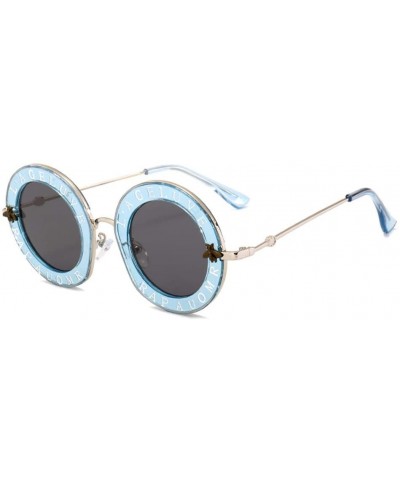 Goggle Little Bees English Letter Women Sunglasses Designer Retro Round Sun Glasses Female UV400 Ladies Eyewear - CY18Y272ZGT...