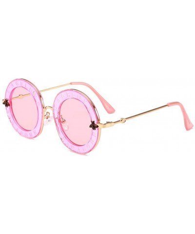 Goggle Little Bees English Letter Women Sunglasses Designer Retro Round Sun Glasses Female UV400 Ladies Eyewear - CY18Y272ZGT...