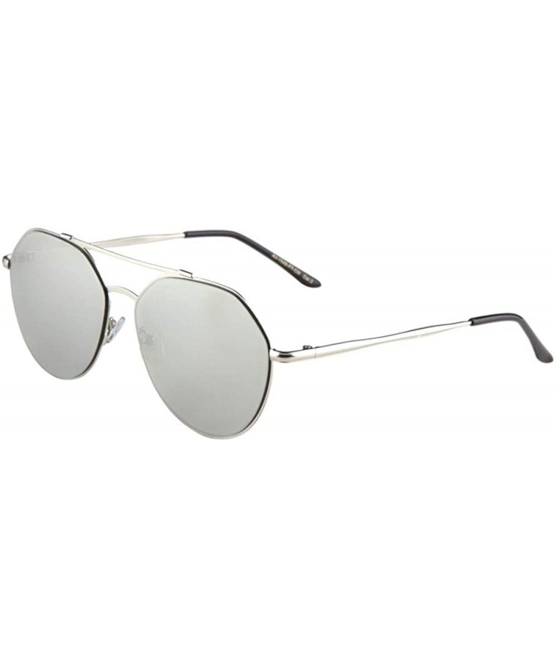 Aviator Flat Color Mirror Lens Modern Geometric Aviator Sunglasses - Grey - CV190K3WK6X $17.00