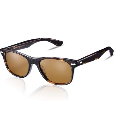 Square Polarized Sunglasses Protection Driving Flexible - Rectangular Tortoise Frame & Brown Lens - CF18L0GRXZD $40.29