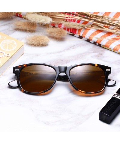 Square Polarized Sunglasses Protection Driving Flexible - Rectangular Tortoise Frame & Brown Lens - CF18L0GRXZD $24.17