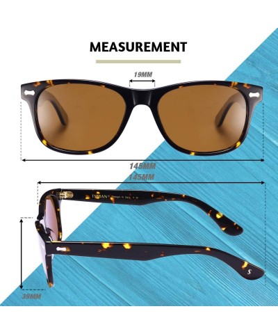 Square Polarized Sunglasses Protection Driving Flexible - Rectangular Tortoise Frame & Brown Lens - CF18L0GRXZD $24.17