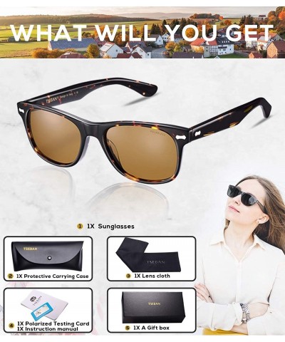 Square Polarized Sunglasses Protection Driving Flexible - Rectangular Tortoise Frame & Brown Lens - CF18L0GRXZD $24.17