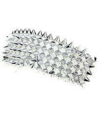 Wrap Punk Rocker Large Shield Spike Fashion Novelty Party Dance Sunglasses - Silver - CK18ZKI8QCW $12.85