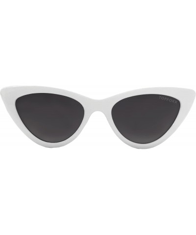 Cat Eye Matrix High Fashion Cateye Sunglasses for Women - White - C218DM78I0C $80.07