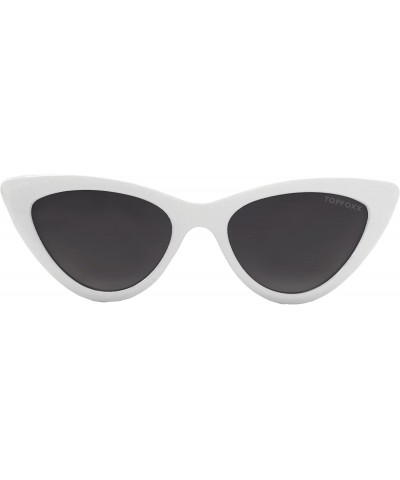 Cat Eye Matrix High Fashion Cateye Sunglasses for Women - White - C218DM78I0C $43.28