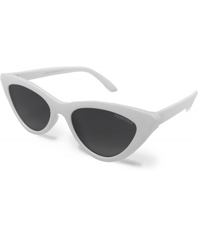 Cat Eye Matrix High Fashion Cateye Sunglasses for Women - White - C218DM78I0C $43.28