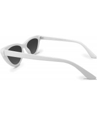Cat Eye Matrix High Fashion Cateye Sunglasses for Women - White - C218DM78I0C $43.28