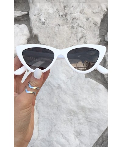 Cat Eye Matrix High Fashion Cateye Sunglasses for Women - White - C218DM78I0C $43.28
