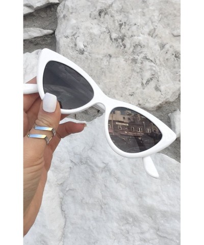 Cat Eye Matrix High Fashion Cateye Sunglasses for Women - White - C218DM78I0C $43.28