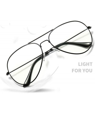 Aviator Blue Light Blocking Glasses Classic Aviator Metal Frame Eyeglasses Anti Blue Ray for Computer Game Glasses - CM196DGM...