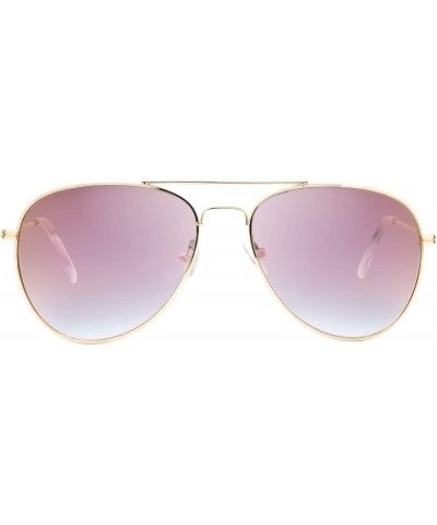 Oversized Classic Metal Frame Mirror Lens Aviator Sunglasses with Gift Box - 05-gold - CS185K5DWEY $22.75