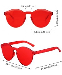 Rimless 4 Pairs Rimless Sunglasses Transparent Candy Color Sunglasses Tinted Eyewear - Red- Pink- Yellow- Orange - CY18XW4I5U...