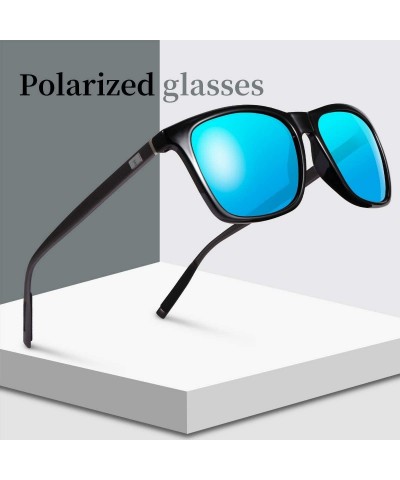 Sport Polarized Sunglasses Driving Blocking Eyeglasses - Blue - CM18YT034HG $10.52