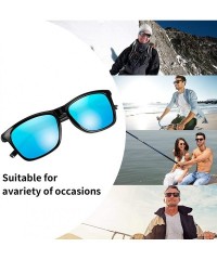 Sport Polarized Sunglasses Driving Blocking Eyeglasses - Blue - CM18YT034HG $10.52