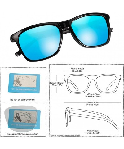 Sport Polarized Sunglasses Driving Blocking Eyeglasses - Blue - CM18YT034HG $10.52