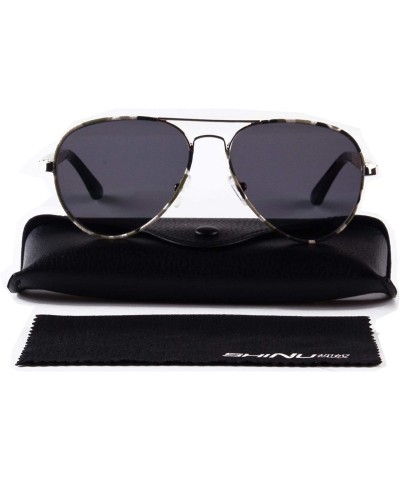 Aviator Mens Metal Handmade Wood Sunglasses Classic Frame Polarized Sun Glasses UV400 Protection - 1570 - C6189K04TG9 $25.21