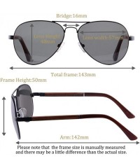 Aviator Mens Metal Handmade Wood Sunglasses Classic Frame Polarized Sun Glasses UV400 Protection - 1570 - C6189K04TG9 $25.21