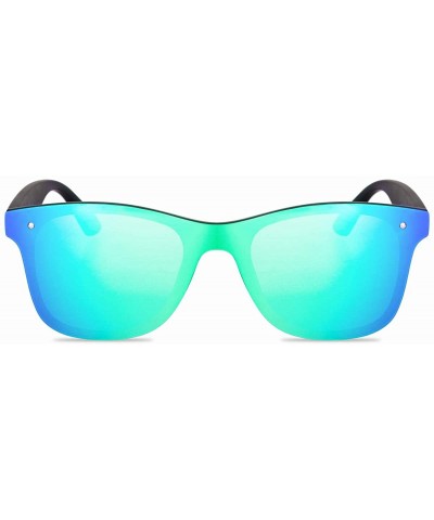 Round Rimless Mirrored Lens One Piece Sunglasses UV400 Protection for Women Men - 1 Red+green - CL18IR90NIN $13.83