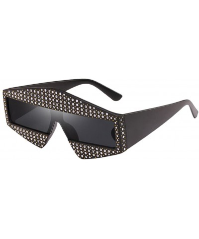 Oversized Fashion Star Sunglasses Men Women - UV400 Protection Eyewear with Case - Black - CK18DLRSO25 $37.17