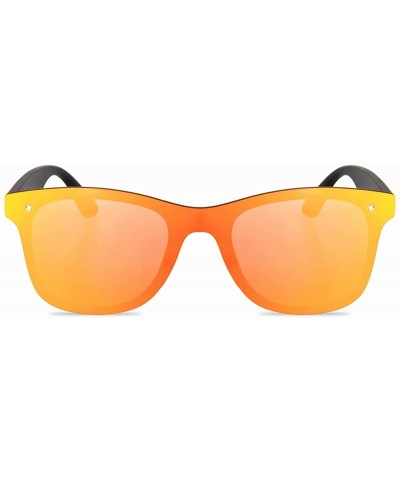 Round Rimless Mirrored Lens One Piece Sunglasses UV400 Protection for Women Men - 1 Red+green - CL18IR90NIN $13.83