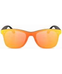 Round Rimless Mirrored Lens One Piece Sunglasses UV400 Protection for Women Men - 1 Red+green - CL18IR90NIN $13.83