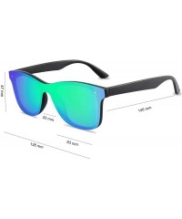 Round Rimless Mirrored Lens One Piece Sunglasses UV400 Protection for Women Men - 1 Red+green - CL18IR90NIN $13.83