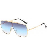 Oversized One Piece Oversized Sunglasses for Men and Women Driving Eyewear Shades UV400 - Gold Blue - CP1907S3Z3Q $14.25