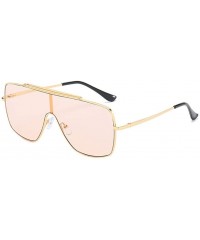 Oversized One Piece Oversized Sunglasses for Men and Women Driving Eyewear Shades UV400 - Gold Blue - CP1907S3Z3Q $14.25