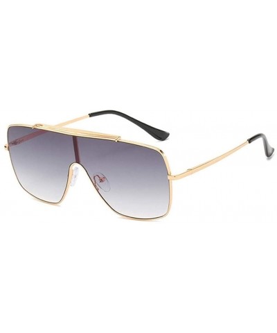 Oversized One Piece Oversized Sunglasses for Men and Women Driving Eyewear Shades UV400 - Gold Blue - CP1907S3Z3Q $14.25