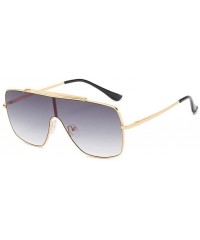 Oversized One Piece Oversized Sunglasses for Men and Women Driving Eyewear Shades UV400 - Gold Blue - CP1907S3Z3Q $14.25