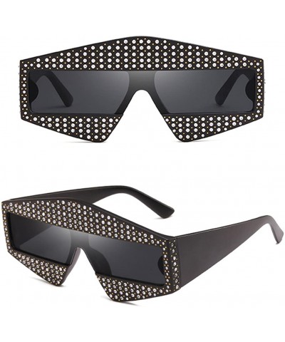 Oversized Fashion Star Sunglasses Men Women - UV400 Protection Eyewear with Case - Black - CK18DLRSO25 $37.67