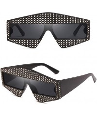 Oversized Fashion Star Sunglasses Men Women - UV400 Protection Eyewear with Case - Black - CK18DLRSO25 $37.67