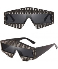 Oversized Fashion Star Sunglasses Men Women - UV400 Protection Eyewear with Case - Black - CK18DLRSO25 $21.81