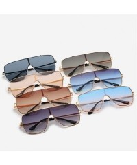 Oversized One Piece Oversized Sunglasses for Men and Women Driving Eyewear Shades UV400 - Gold Blue - CP1907S3Z3Q $14.25