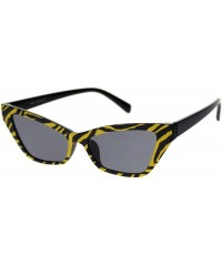 Cat Eye Mod Chic Squared Cat Eye Narrow Plastic Sunglasses - Yellow Zebra Black - C618R36M2UZ $9.68