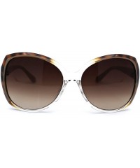 Butterfly Womens 90s Classic Butterfly Chic Sunglasses - Tortoise Beige Clear Brown - CW196R6QK0U $9.26