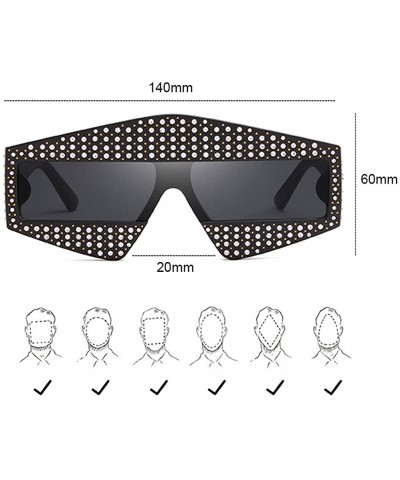 Oversized Fashion Star Sunglasses Men Women - UV400 Protection Eyewear with Case - Black - CK18DLRSO25 $37.67